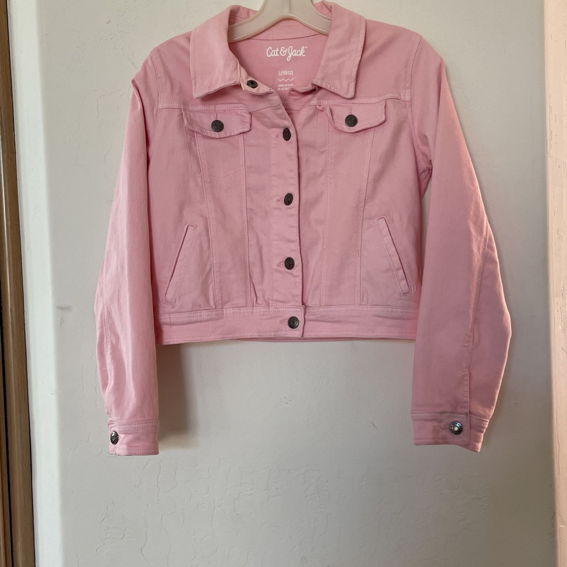 Girl’s Cat & Jack Size Ll (10/12) Pink Jean Jacket