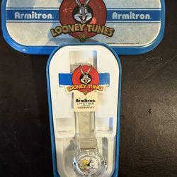 Vintage Armitron Warner Brothers Looney Tunes Tweety Bird Clear Plastic 