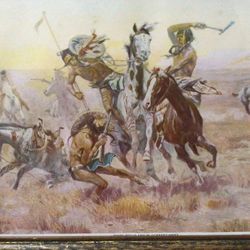 VTG HISTORIC BATTLEFRONT PRINT FRAMED 