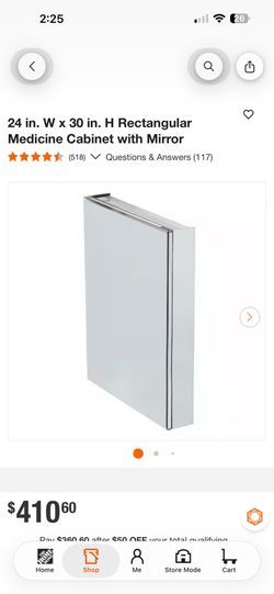 Rectangular Medicine Cabinet with Mirror