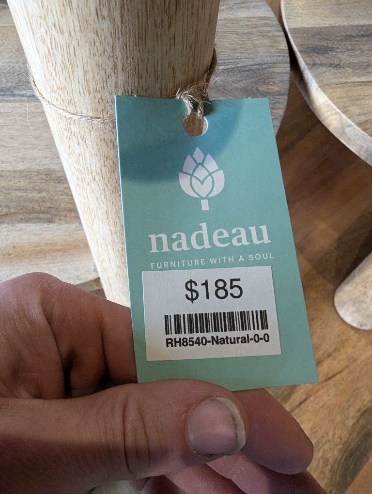 Round Mango Wood Accent Table Home & Garden