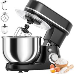 800W Stand Mixer with 5.3QT Bowl, 6-Speed with Pulse Electric Kitchen Mixer, Food Mixer with Dough Hook, Whisk, Beater Tilt-Head & Non-Slip Base for C