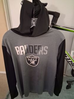 LAS VEGAS RAIDERS  HOODIE 100% POLYESTER/ LYCRA MATERIAL  SIZE MEDIUM  SMALL UNISEX NEW CONDITION