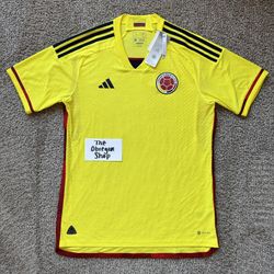 ADIDAS COLOMBIA 2022 HOME AUTHENTIC FUTBOL SOCCER JERSEY MENS SIZE LARGE YELLOW BLUE RED NEW
