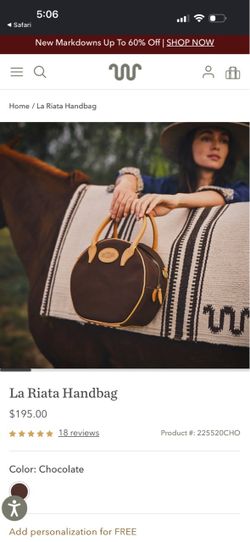 La Riata Handbag in Chocolate king ranch brand