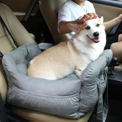 Ultra Soft Dog Car Booster Seat Pets Backrest Protector Waterproof Travel Basket