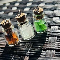 Sea Glass Message Bottle Necklaces 