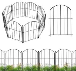 Garden Fence 10 Panels, 17 in(H) x 10 ft(L) Arched Rustproof