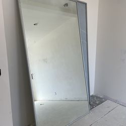 93 Tall x 98 Wide Sliding Mirrored Closet Doors w/ Track – Aluminum Frame – Remodel Pull