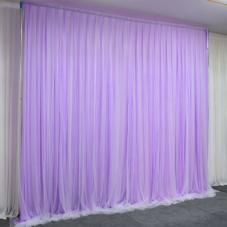 10ft *10ft  Double Layer sheer voile wedding ,party backdrop Curtain,,white,purple,pink,tiffany color
