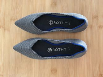 Rothy’s The Point Flats Women’s 6.5 Gray & Blue – Excellent Condition with or without bows