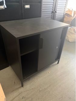 Metal Storage Cabinet with Sliding Doors – $60 OBO