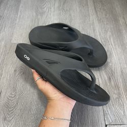 OOFOS Original Flip Flop Men’s 8/ Women 10 Sandals Comfort Recovery Shoes Black