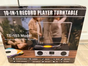 NIB: 10-in-1 record player turntable