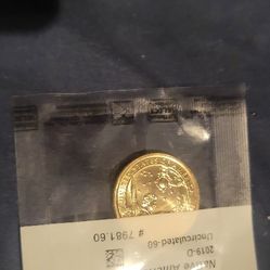 Native American dollar of 2019 D Mint .It is an uncirculated grade sixty