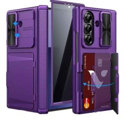 Galaxy Z Fold 7 Case with Privacy Screen Protector, Dark Purple