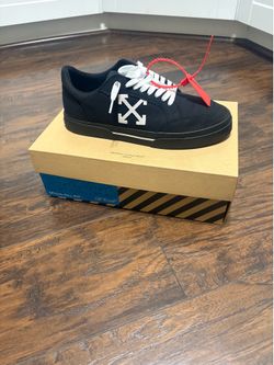 Off-White Black Vulcanized Low Canvas Sneakers