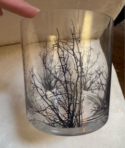 Tree Motif Glass Vase