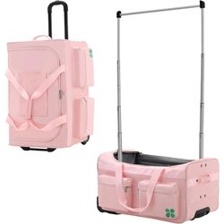 27.2” Rolling Garment Bag,Dance Competition Bag with Rack and Changing Station