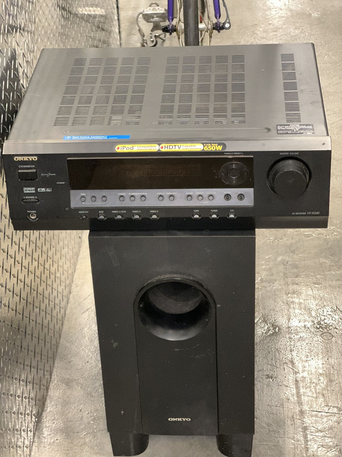 Onkyo Radio Receiver With Subwoofer