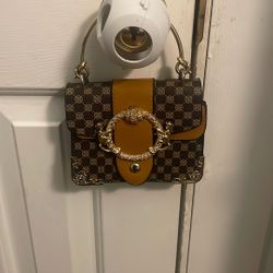 fancy gold & brown small purse