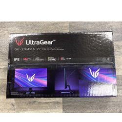 LG 27" UltraGear FHD 144Hz Overclock Gaming Monitor with AMD FreeSync, 27G411A