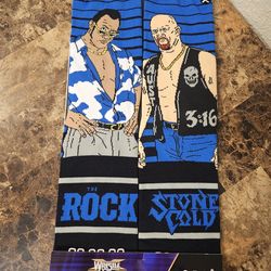 New ODD SOX Men's Crew Socks - WWE The Rock Vs Stone Cold WrestleMania XV