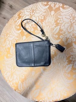 Coach Black Leather Wristlet Clutch