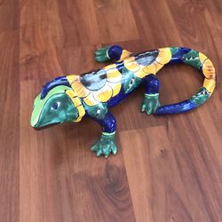 Ceramic Sunflower Colorful Lizard