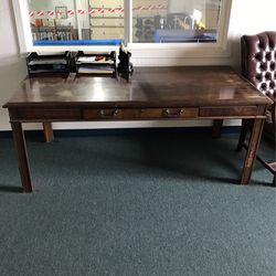 72”x35” Solid Wood Desk W/ 1 Center Drawer 