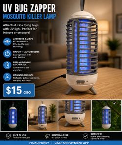 Rechargeable UV Bug Zapper Mosquito Killer Lamp