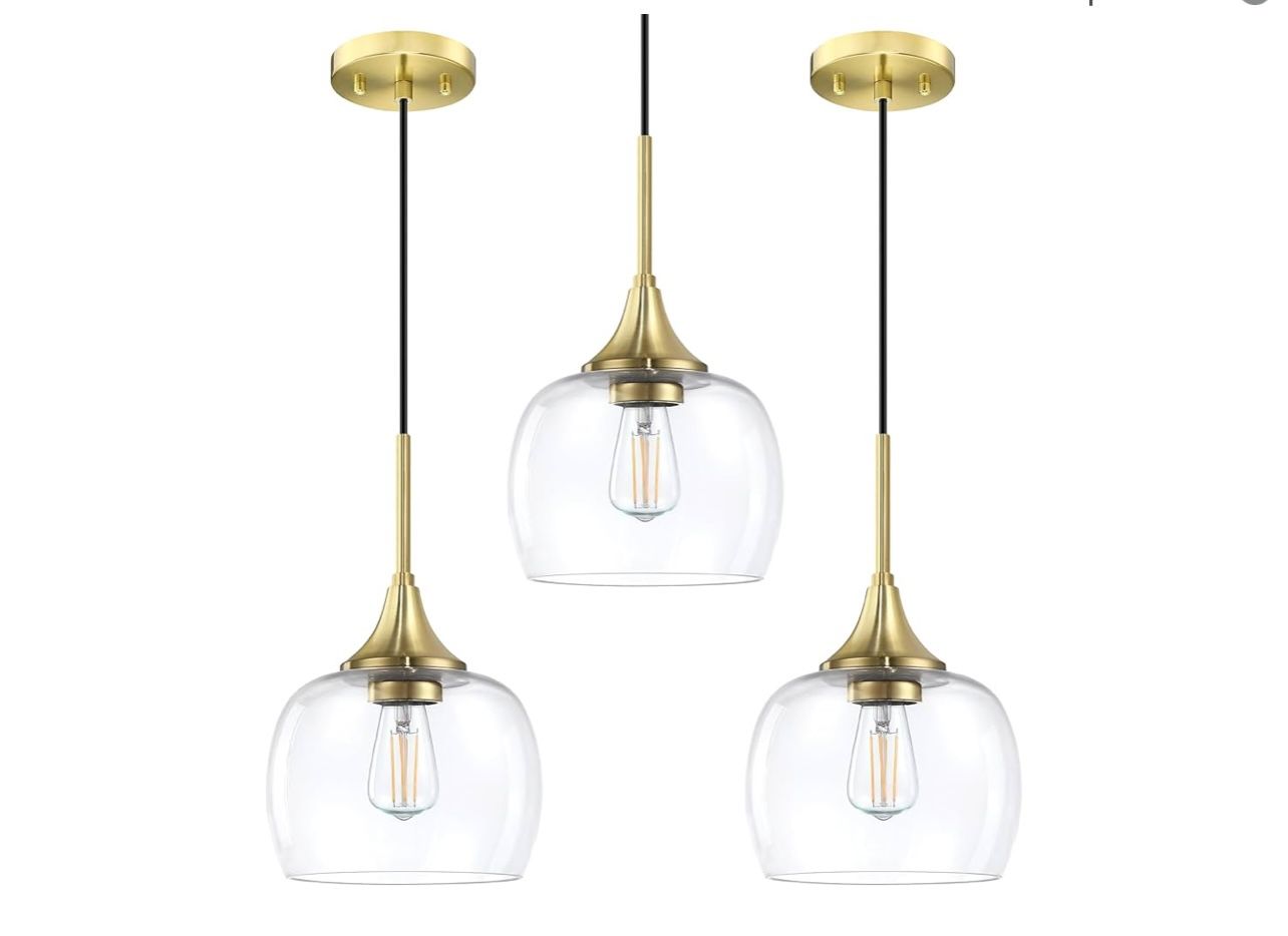 3 Pack 1 Light Hanging Indoor Kitchen Island Pendant Ceiling Light