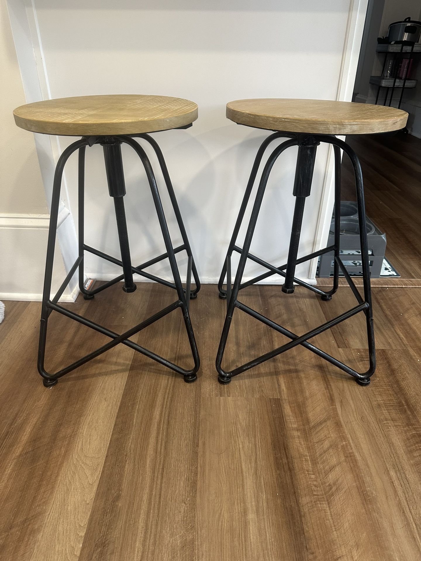 Adjustable Bar Stools Set of 2 - 22” - 33”