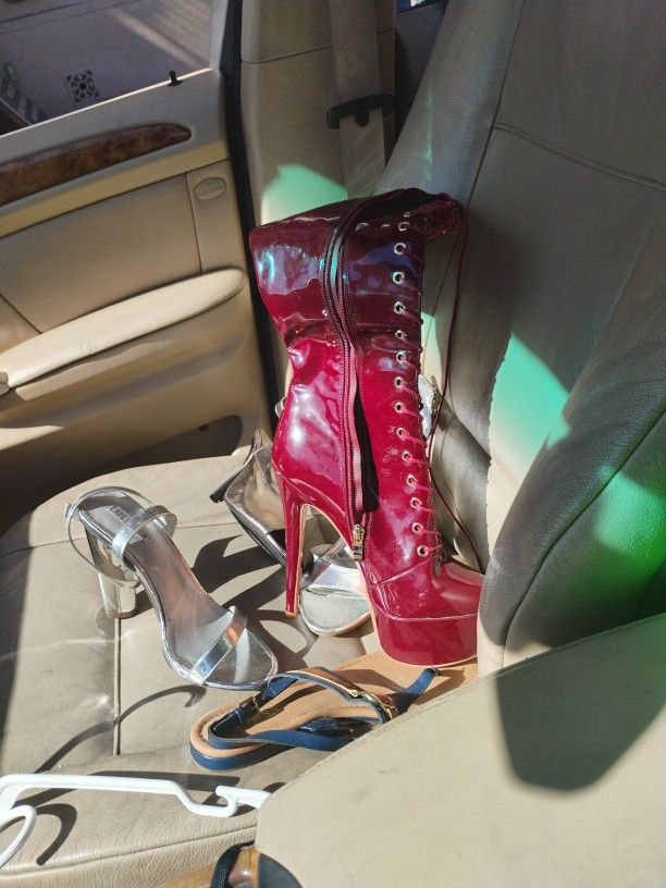 Women's Stelletos Thigh High Lace Up Boots