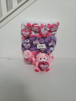 12 pics multicolored fuzzy Mothers Day teddy bears