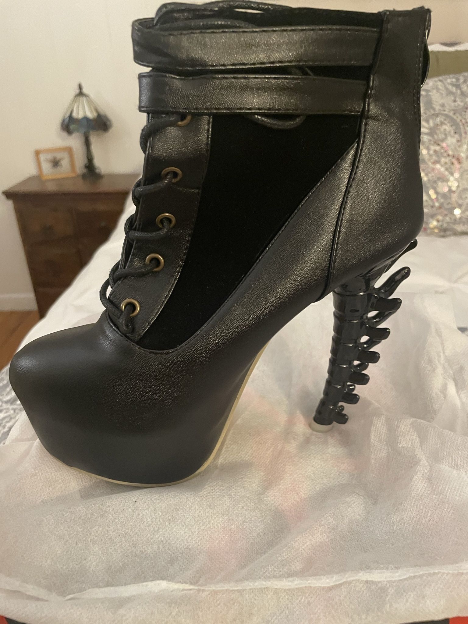 Black Leather Platform Shoes
