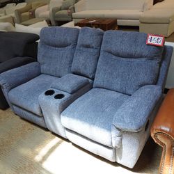 Reclining Loveseat — (Blue)