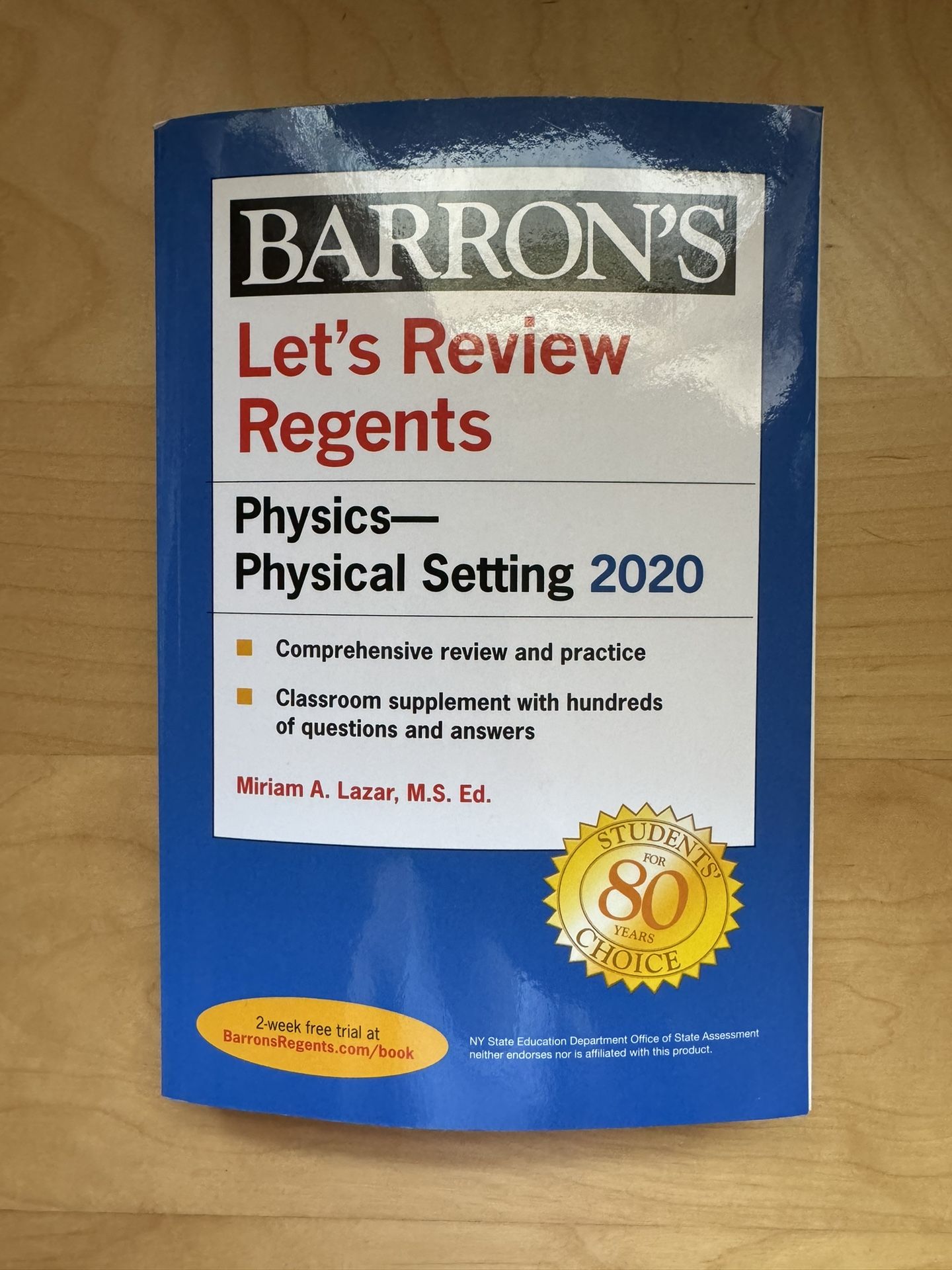 Barron’s Let’s Review Regents Physical Setting Physics 2020