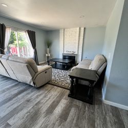 Electric  Recliner Couch+ 3 Seater +2 Seater Couch +1 End Table + Coffee Table 