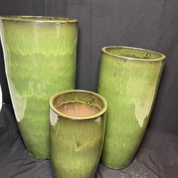 Large Ceramic Round Planters-$345 set of 3.