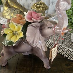 Capodamonte Elephant Statue