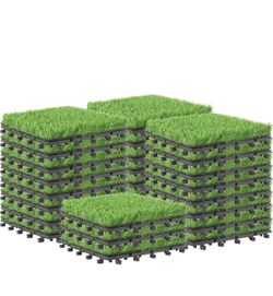 New in box-PrimeZone 27 Packs Interlocking Artificial Grass Tiles - 12"x12" Turf Outdoor Indoor Fake Grass Deck Flooring Set for Patio, Balcony, Backy