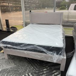 New Queen Pink Bed - Bed Frame + Mattress