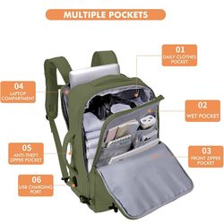 Mochila para viaje color verde