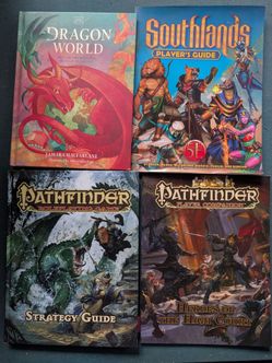 Pathfinder, D&D 5E & Dragon Fantasy RPG Book Lot – 4 Books