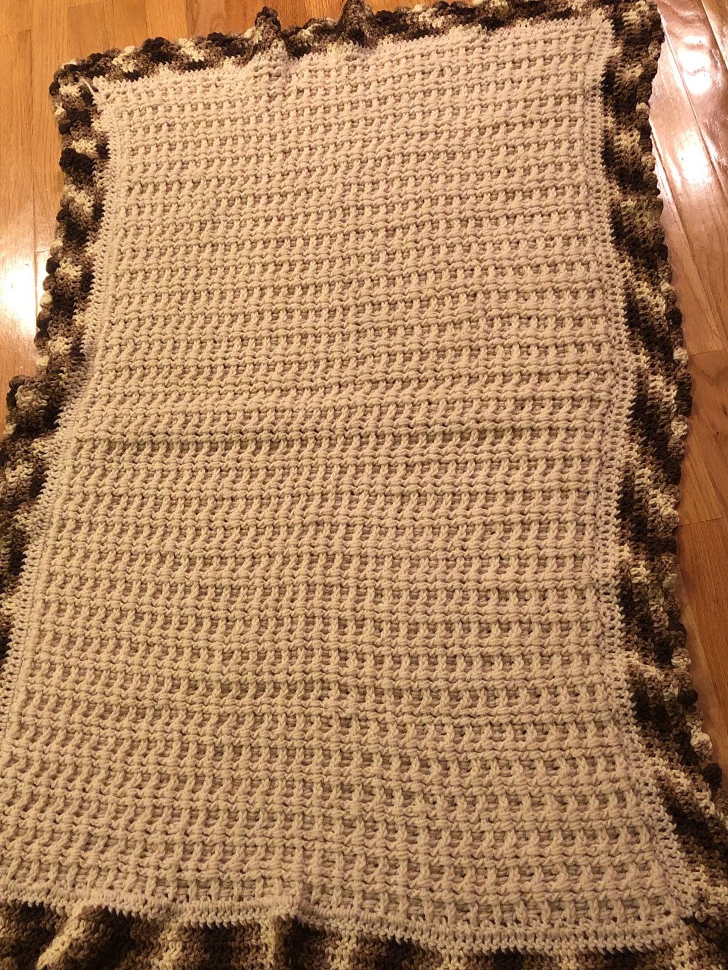 Crochet throw blanket .New never used. 3 Throws 59x47.