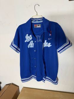 Vintage Nike Los Angeles Lakers Blue Button-Up Shooting Shirt Men’s Medium