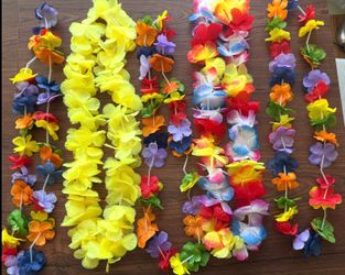 5 Pieces Colorful Hawaiian Leis Flower Garland