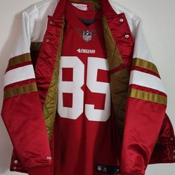 Mens San Francisco 49ers Satin Jacket Mitchell & Ness Sizes Medium  