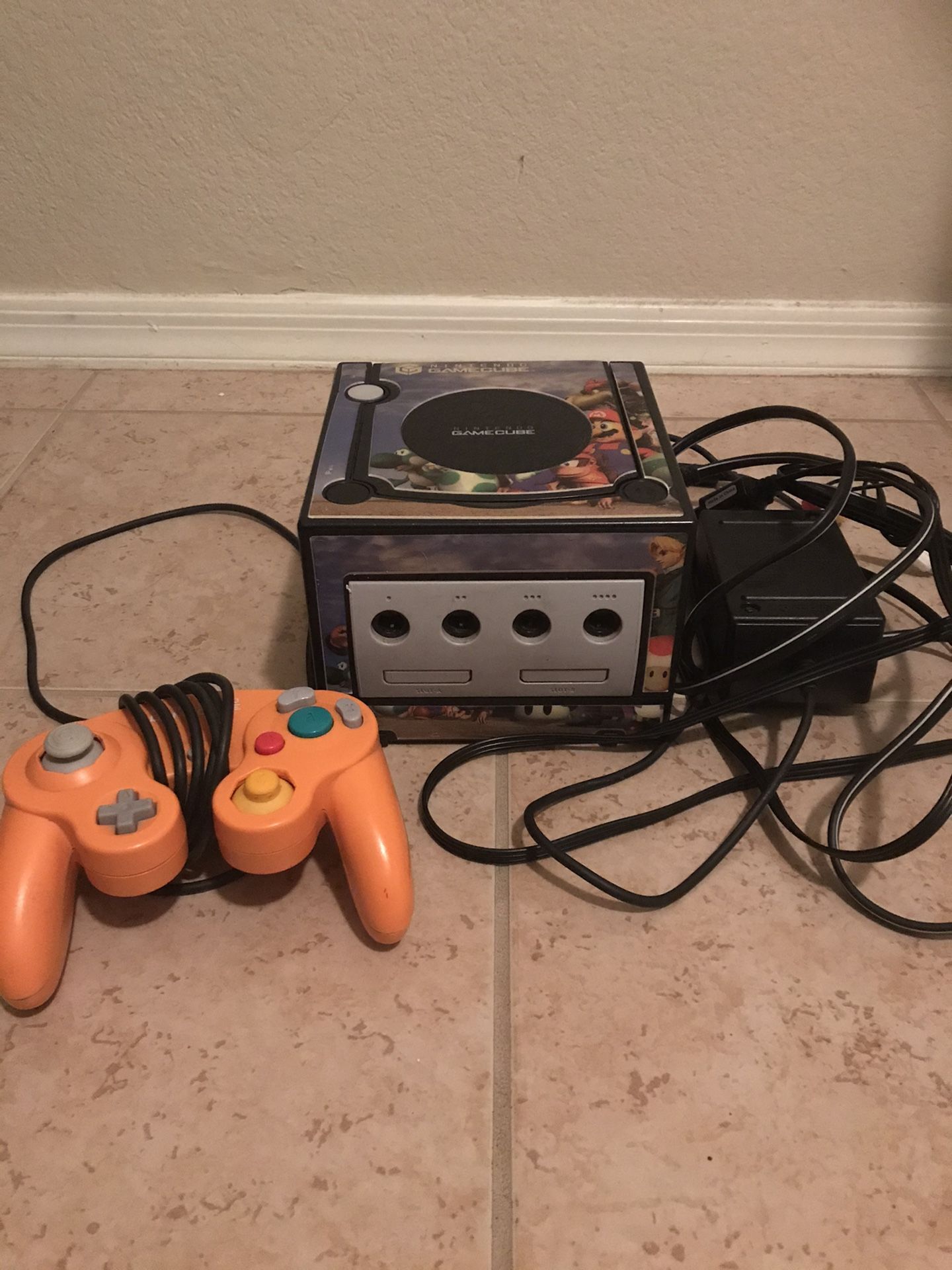 Nintendo GameCube With Super Smash Bros Melee Skin Decal